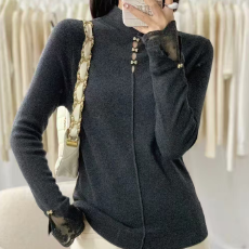 批发真现huo❤️法式气质半高领蕾丝拼接针织衫女2025<b class='q'>新款</b>显瘦洋气
