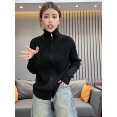 批发高领<b class='q'>针织衫</b><b class='q'>女</b>秋冬2025新款韩系双拉链减龄长袖小众