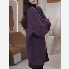 批发2026年冬季新款<b class='q'>大码</b>女装好看红色长袖针织<b class='q'>开衫</b>气质