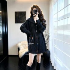 批发专柜2026新款针织开衫女长袖上衣中长款<b class='q'>高领</b>保暖<b class='q'>毛衣</b>