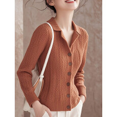 批发时尚气质高级感针织衫上衣女秋季韩系休闲长袖毛衣