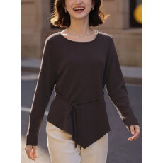 批发高端<b class='q'>女装</b>2026新款长袖圆领针织衫宽松百搭休闲打底衫