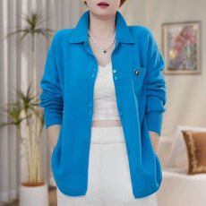 批发高端<b class='q'>女装</b>休闲百搭宽松毛衣外套新款polo领针织衫上衣