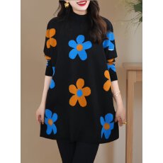 批发慵懒风高档气质提花大码针织衫2026春<b class='q'>秋</b>新款宽松百搭