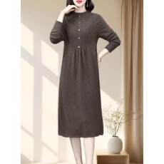 批发秋冬装半高领针织羊绒衫纯色长款内搭女宽松过膝毛衣