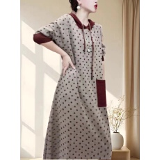 气质直筒连衣裙衣裙春季新款秋冬中长款连帽宽松针织