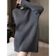 批发新款中长款气质长袖连帽卫衣女时尚洋气显瘦遮肉2026