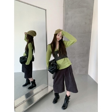 批发秋季<b class='q'>韩版</b>穿搭镂空吊带背心针织衫上衣高腰阔腿七分裤三件套女