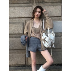 批发美式拉链显瘦上衣外套设计感时尚慵懒风内搭韩系小众热辣针织<b class='q'>短裤</b>