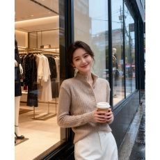 批发2026新款软糯长袖设计感针织衫女韩系百搭气质修身毛衣上衣