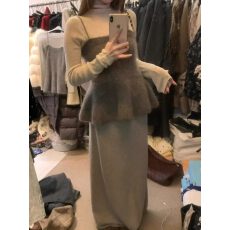 批发韩系复古软糯<b class='q'>吊带</b><b class='q'>背心</b>叠穿高领针织打底衫套装女秋冬气质显瘦上衣