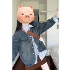 批发早春穿搭韩版设计感翻领长袖<b class='q'>牛仔</b>外套百搭上衣女