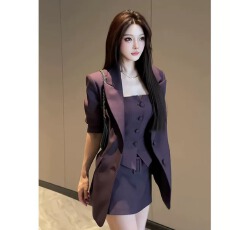 批发早秋款法式御姐轻熟风辣妹穿搭<b class='q'>西装</b>内搭外套女高腰半身裙套装