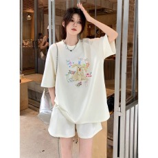 批发孕妇新款休闲运动套装女夏季薄款宽松<b class='q'>百搭</b>短袖短裤两件套潮
