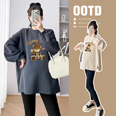 批发孕妇秋装上衣2025新款时尚不显怀卫衣女孕妇春秋百搭内搭打底上衣