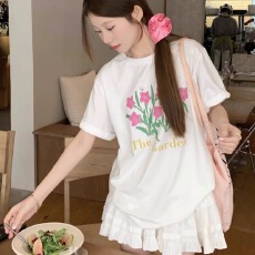 批发实拍孕妇上衣<b class='q'>夏</b>季纯棉短袖T恤圆领宽松型孕妇百搭上衣潮