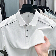 批发上衣男正品2026夏季新款<b class='q'>商务</b>男士短袖刺绣翻领薄款凉感透气POLO衫