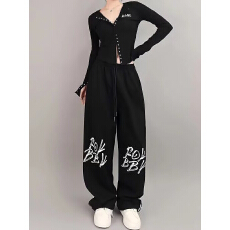 批发2025新款宽松休闲裤女韩版潮流百搭裤子夏季薄款坠感阔腿