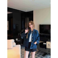 批发实拍 中古正肩金扣口袋丹宁牛仔外套上衣外套