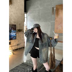 批发实拍 美式复古春款做旧<b class='q'>牛仔</b>外套秋季新款小众宽松<b class='q'>牛仔</b><b class='q'>上衣</b>