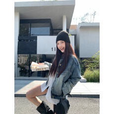 批发实拍 美式复古宽松机车风牛仔水洗休闲工装风上衣外套