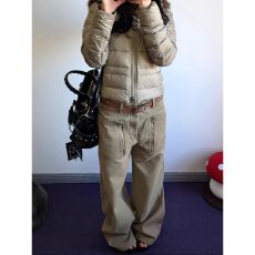 批发美式vibe大码小众双口袋工装<b class='q'>牛仔裤</b><b class='q'>男</b>女高街设计感宽松直筒长裤潮