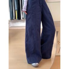 批发美式复古工装阔腿<b class='q'>牛仔裤</b><b class='q'>女</b>春季垂感高腰宽松显瘦直筒裤拖地长裤