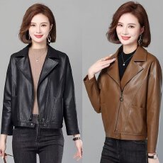 批发大码春秋<b class='q'>小西装</b>皮衣女装外套短款春季今年流行水洗皮夹克