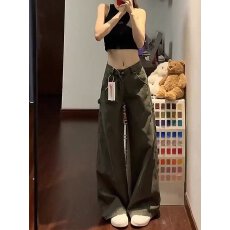 批发美式街头水洗做旧破洞牛仔裤男春秋直筒宽松欧美高街vibe风<b class='q'>长裤</b>子