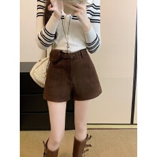 批发原版 大码时尚鹿皮绒高腰显瘦<b class='q'>短裤</b>阔腿裤<b class='q'>休闲</b>裤靴裤a字裤配皮带