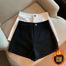 批发原版 大码胖mm韩版白色<b class='q'>短裤</b>丰胯女秋冬季加厚紧身靴裤辣妹热裤加