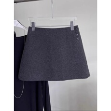批发<b class='q'>大码</b>胖mm简约通勤a字毛呢短裙女秋冬新款高腰显瘦百搭呢子半身裙