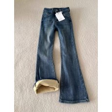 批发加绒2025复古蓝<b class='q'>休闲</b>裤女好质感水洗蓝高腰显瘦窄版直筒阔腿<b class='q'>牛仔裤</b>