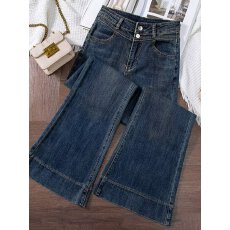 批发杨紫同款开叉微喇牛仔<b class='q'>裤</b>女2025年秋冬新款高腰<b class='q'>提</b><b class='q'>臀</b>显瘦百搭喇叭<b class='q'>裤</b>