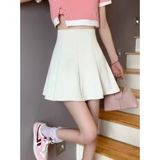 批发<b class='q'>短裙</b>半身裙女2025新款春秋款时尚休闲防走光黑色a字<b class='q'>百褶</b>蓬蓬伞裙