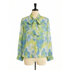 批发实拍 春季花色宽松中长款<b class='q'>衬衫</b>女士2026新款薄款复古印花开衫长袖