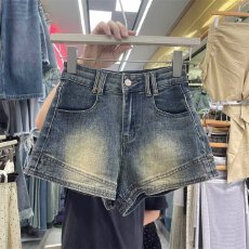 批发大码夏季新款<b class='q'>气质</b>百搭a字牛仔热<b class='q'>裤</b>怀旧蓝辣妹牛仔短<b class='q'>裤</b>女提臀显瘦