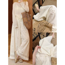 批发原版 大码冰丝微喇休闲裤女2026夏季薄款大码胖mm小个子弹力