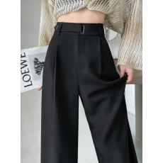 批发原版 大码黑色高级感西装裤女春夏秋<b class='q'>冬</b>高腰垂感窄版阔腿裤