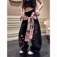 批发爵士舞红色腰果花系带腰封民族风三角丝巾屁帘配裤子腰带新品腰链