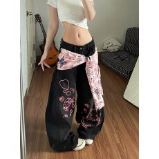 批发爵士舞红色腰果花系带腰封民族风三角丝巾屁帘配裤子腰带新品腰链