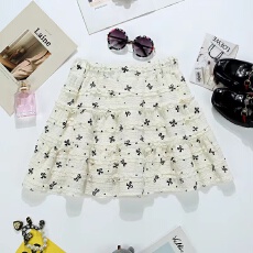 批发夏季新款清新碎花<b class='q'>短裙</b>显瘦半身裙小个子A字裙减龄宽松蛋糕裙垂感