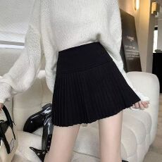 批发松紧腰毛呢百褶<b class='q'>裙</b>显瘦短<b class='q'>裙</b>防走光A<b class='q'>字</b><b class='q'>半身裙</b>女秋季百搭高腰<b class='q'>裙</b>子