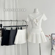 批发百褶<b class='q'>裙</b>女高腰显瘦秋冬季新款毛呢<b class='q'>半身裙</b>学院风防走光a<b class='q'>字</b>松紧腰