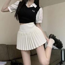 批发白色百褶<b class='q'>半身裙</b>女2026年夏季新款高腰显瘦小个子jk<b class='q'>短裙</b>子a字伞裙