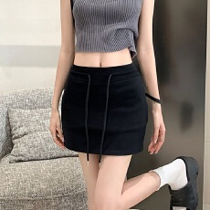 批发高腰遮肉防走光纯欲风2026夏季性感显瘦抽绳<b class='q'>半身裙</b>休闲<b class='q'>包臀</b>裙子