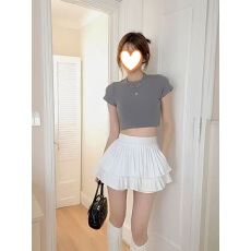 批发新款四季<b class='q'>百褶</b>半身裙女气质荷叶边裤裙ins百搭蓬蓬裙高腰显瘦A字裙