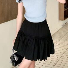 批发<b class='q'>高腰</b>甜美蛋糕ins夏季蓬蓬裙收腰蝴蝶结2026新款花苞<b class='q'>半身裙</b>短裙