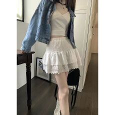 批发奶油蛋糕裙蕾丝刺绣花边甜辣少女短裙女<b class='q'>春</b>夏a字遮肉半身蓬蓬裙子