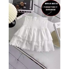 批发新款高腰收腹束腰蕾丝刺绣花边女<b class='q'>春</b>夏秋a字蛋糕裙遮肉半身蓬蓬裙